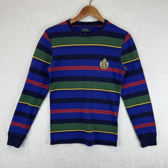 Polo Ralph Lauren Other - Polo Ralph Lauren Shirt Mens Small Blue Stripe Thermal Waffle Knit Sleepwear‎